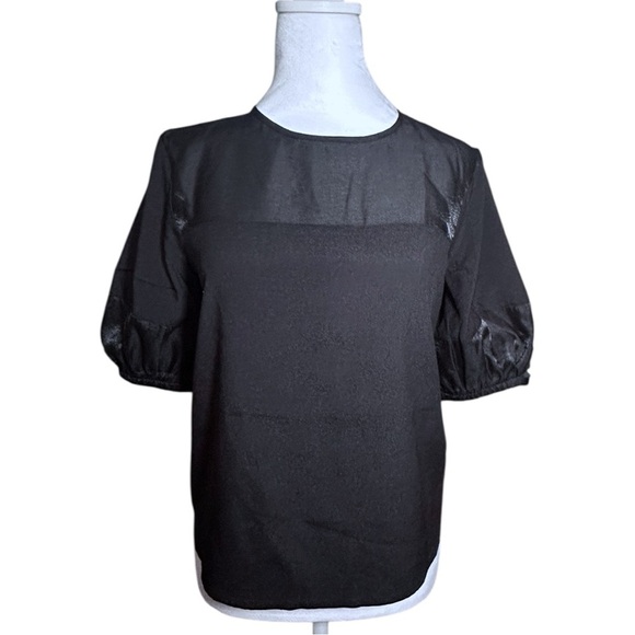 DKNY Black Sheer Women's Blouse XS M MSRP 69.00 - Picture 1 of 4